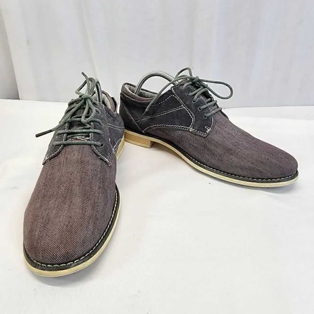 Steve Madden Stoker Oxford Shoes Mens Size 9 Gray Canvas